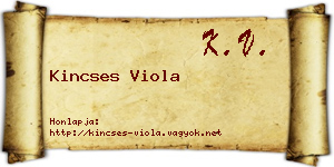 Kincses Viola névjegykártya